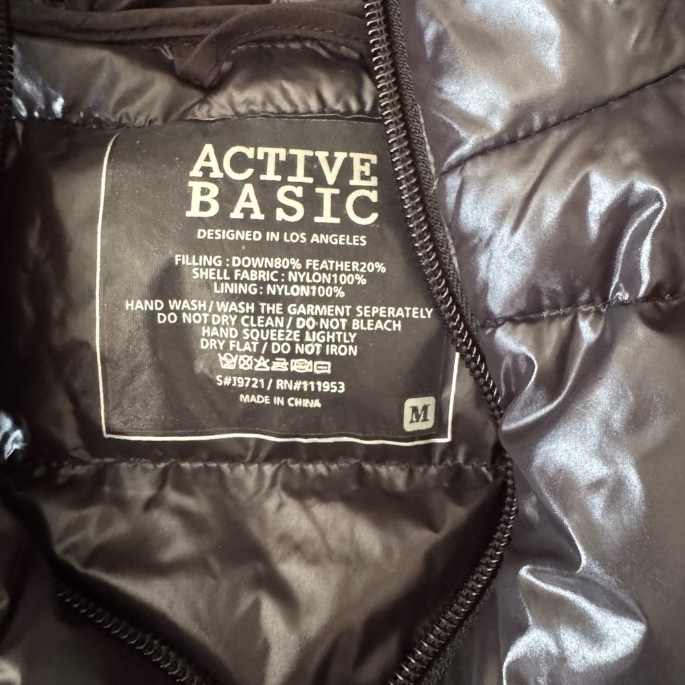 Active Basic Glossy Black Puffer Vest - image 3